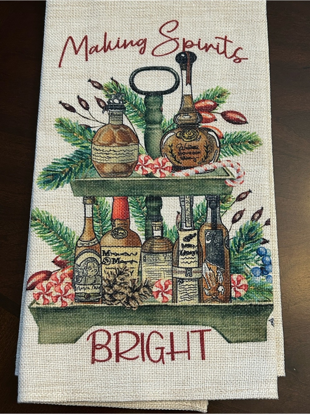 Bourbon Christmas Tea Towel